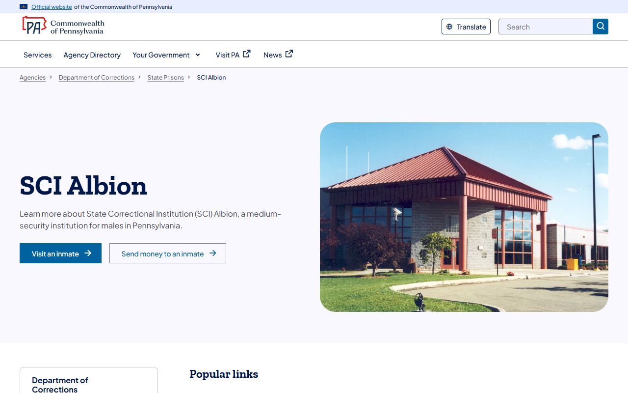SCI Albion state prison facility facts and inmate records context